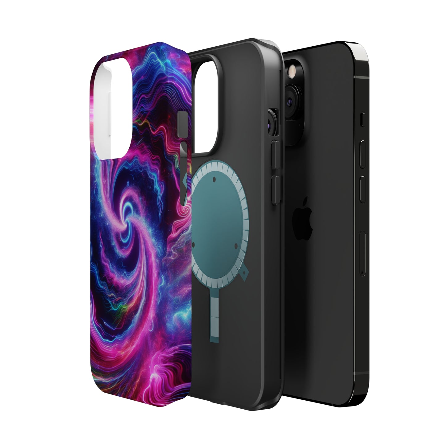 Infinite Neon Horizon Neon Trippy Infinity Patterns Premium Art Magsafe Magnet Tough IPhone 13 14 15 Pro Plus Max and Mini in Matte and Glossy Phone cases