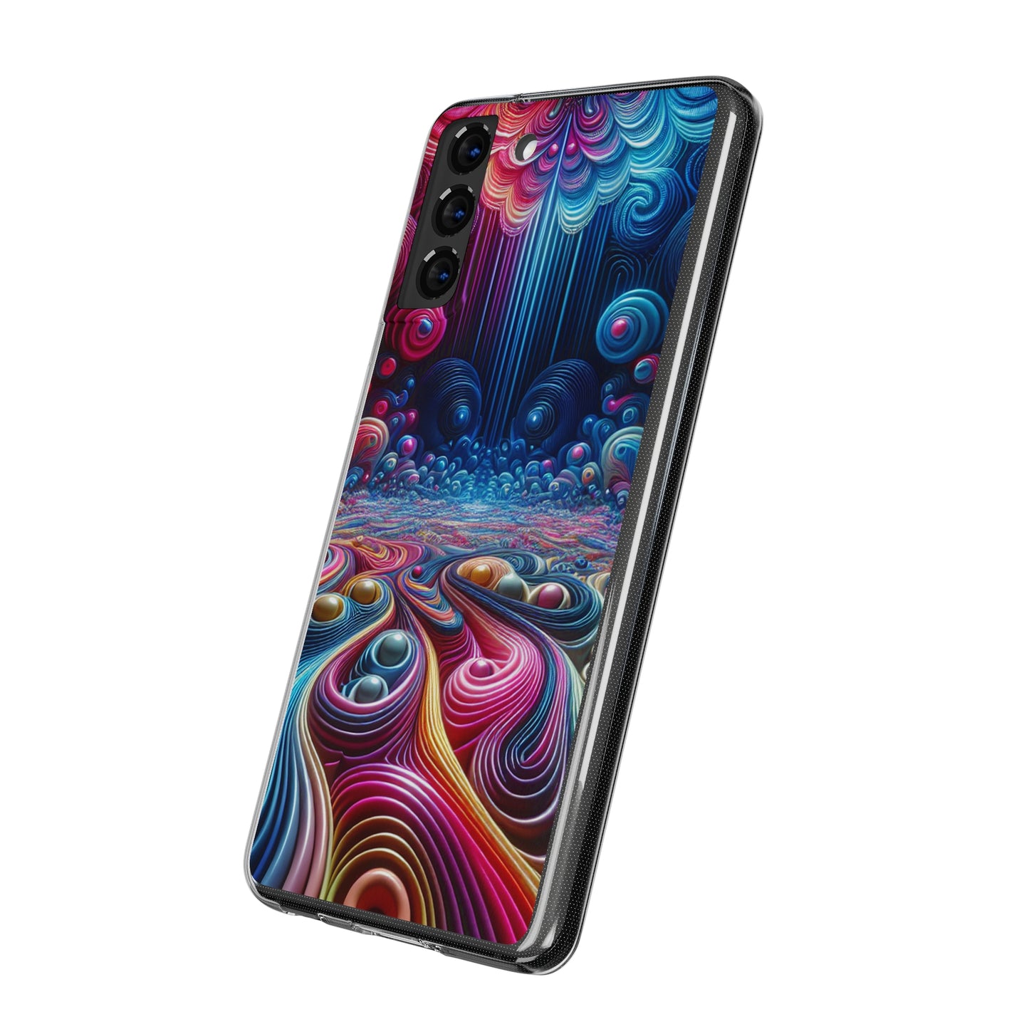 Mesmerizing Neon Infinity Infinity Patterns Art Polycarbonate Phone Case Samsung Galaxy s21 s22 Google Pixel 6 Iphone 11 12 13 14 Pro Max Mini Plus