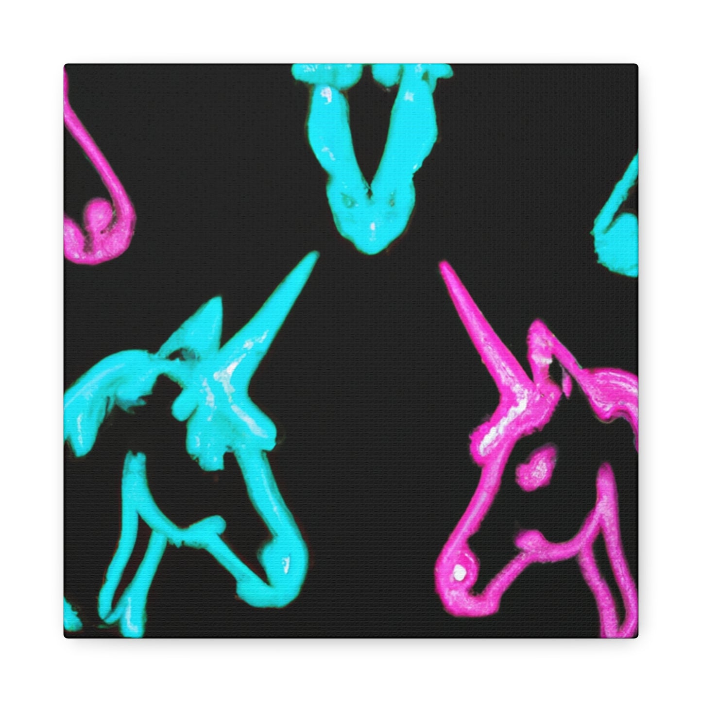 Neon Night Unicorn Prism NEON Unicorns Art Canvas