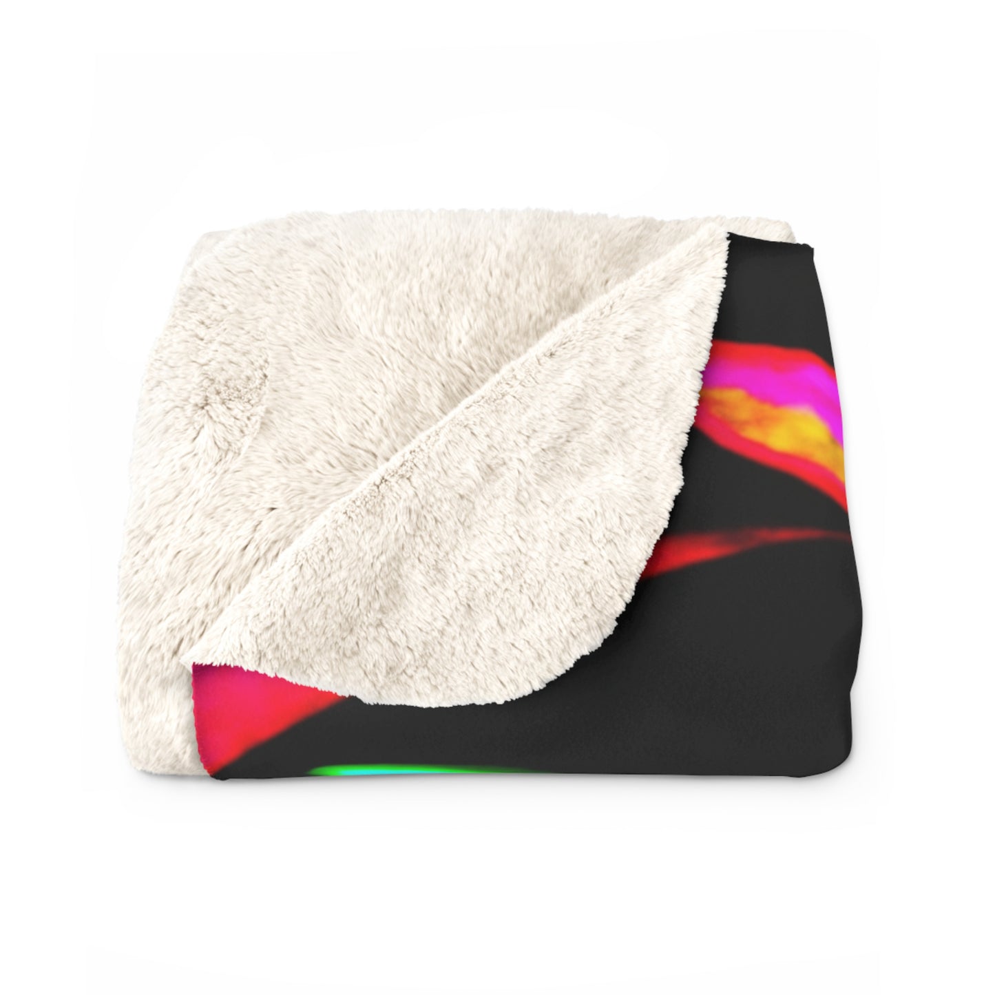 "Retro Pollen Provocateurs" - NEON Butterflies Art Sherpa Blanket