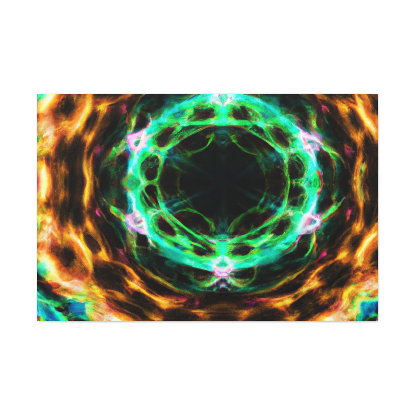 Galactic Neon Hyperspace Splatter. Trippy Infinity Patterns Art Canvas