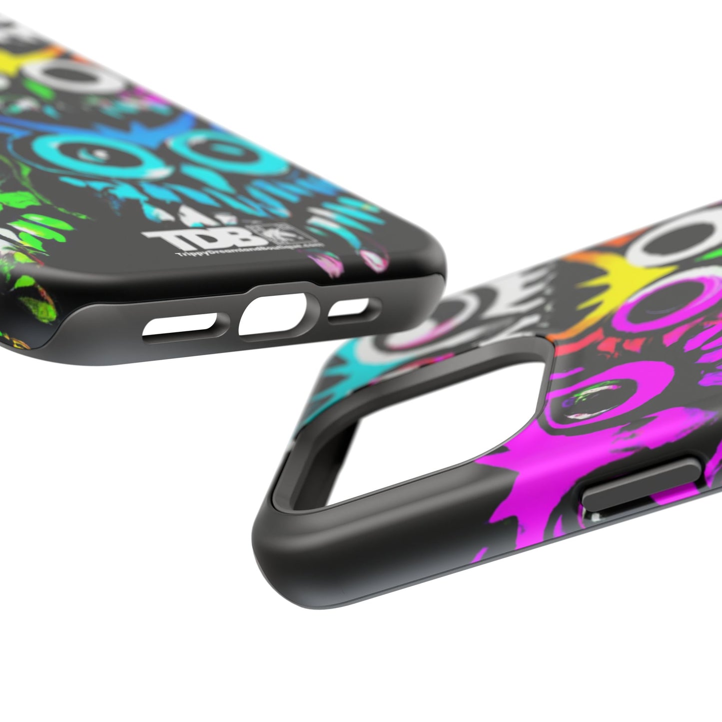 TDB Psychedelic Rave Owl Impact-Resistant Phone Case - Colorful Protection