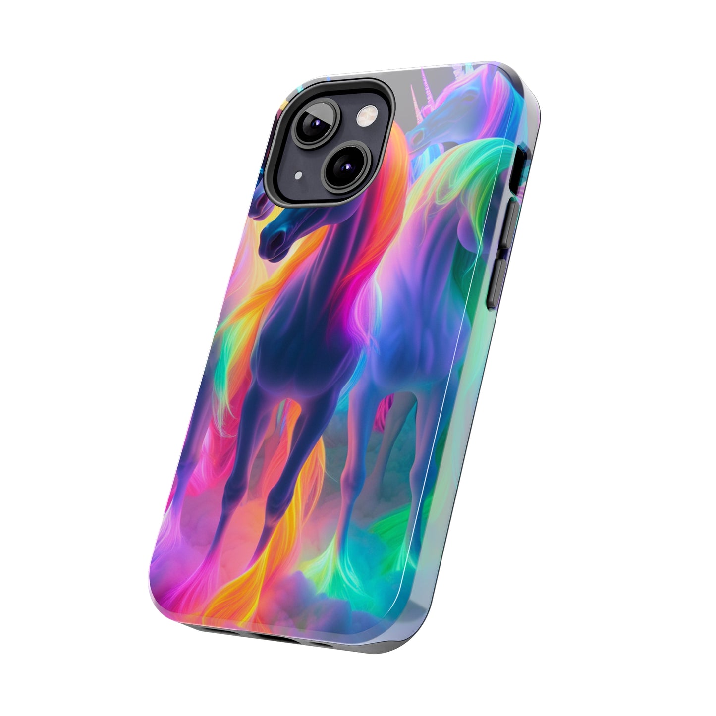 Vividly Rainbow Dreaming NEON Unicorns Tough Phone Case