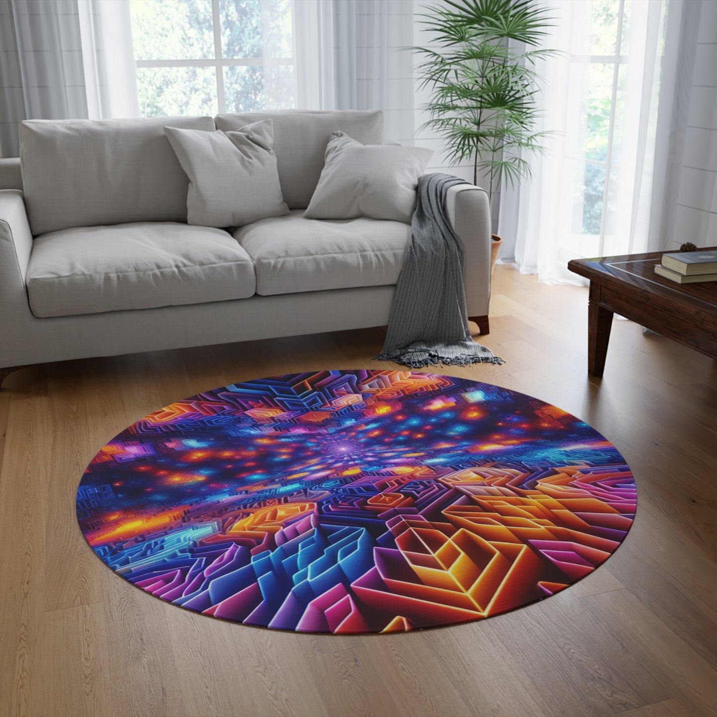 Cosmic Euphoria Splatter Infinity Patterns Round Rug