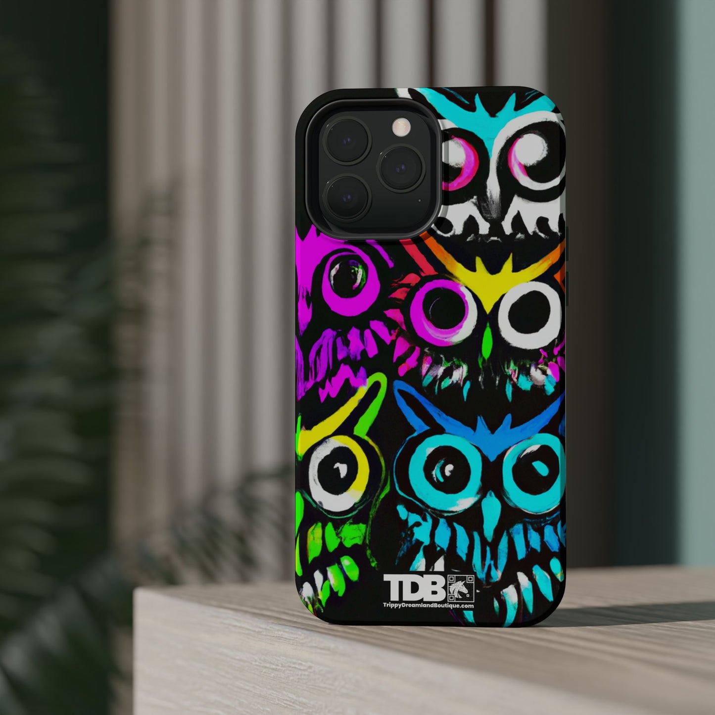 TDB iPhone Magnetic Tough Case - Psychedelic Rave Owl Design