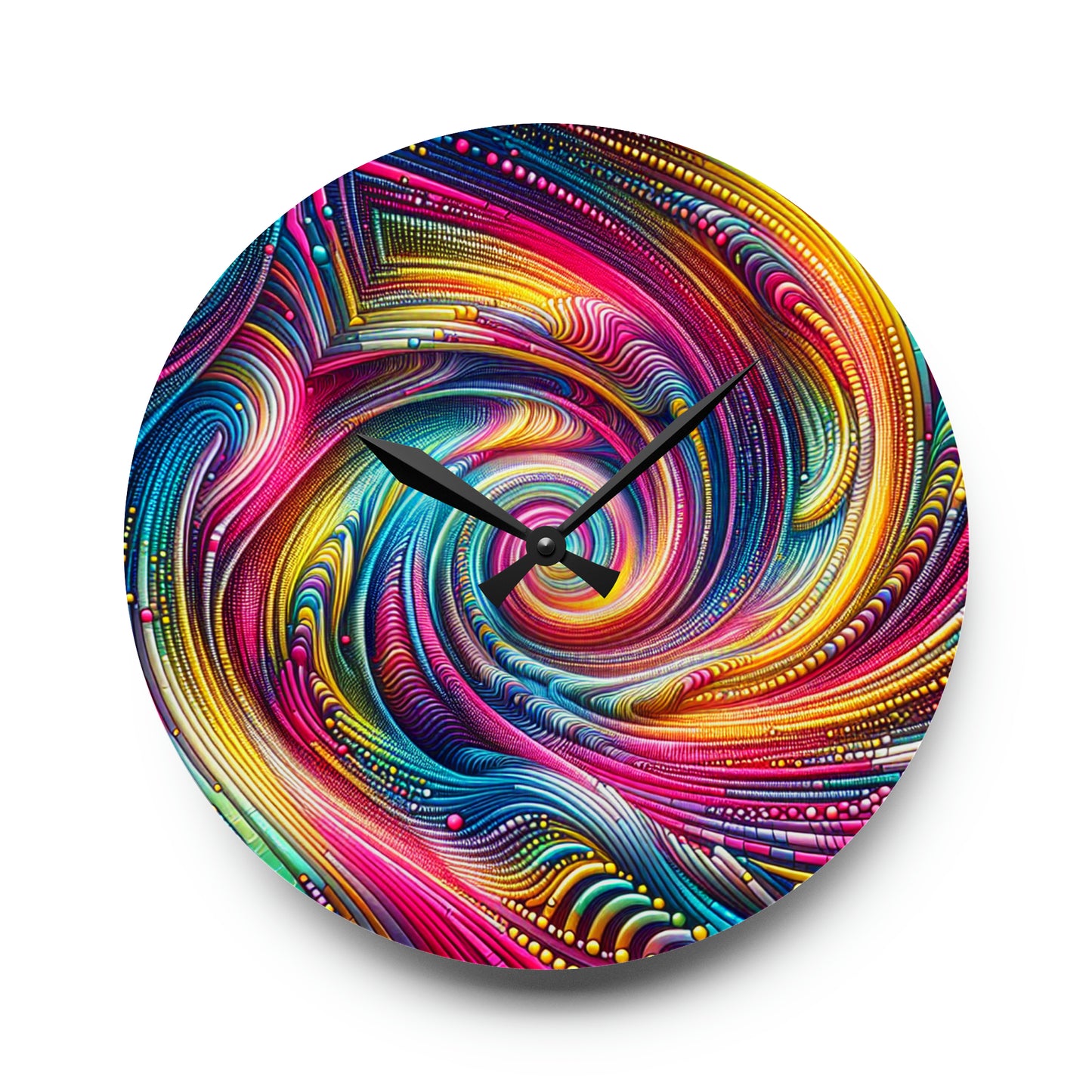 Neon Infinity Vortex Infinity Patterns Art Acrylic Clock