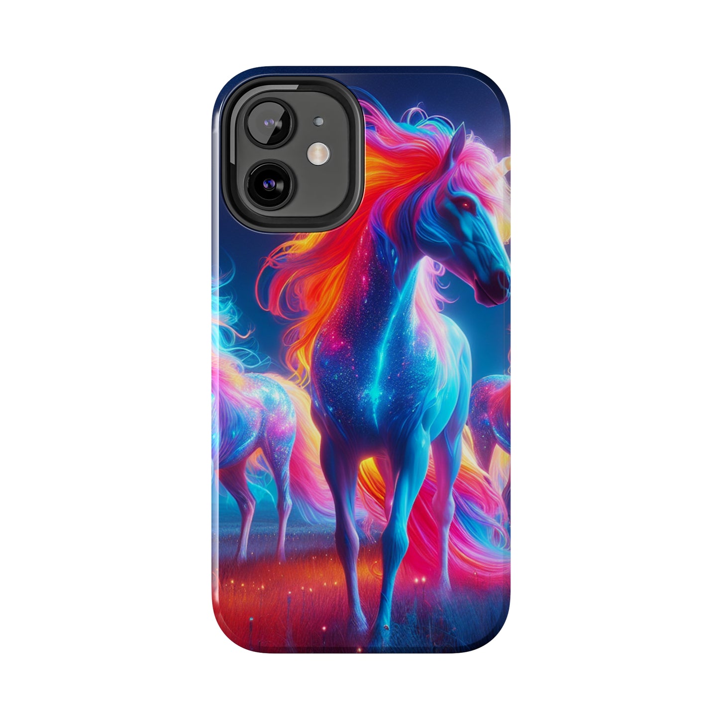 "Neon Dreamscapes: A Pride of Unicorns" NEON Unicorns Tough Phone Case