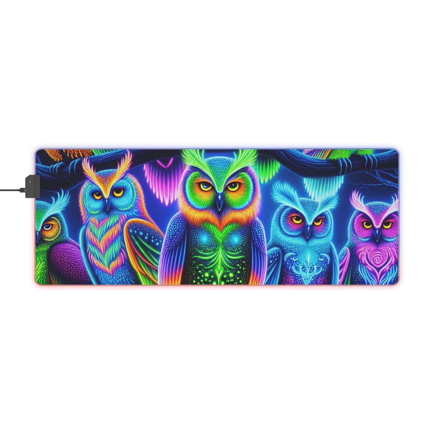 Neon Nightwatch NEON Owls Art LED Mousepad