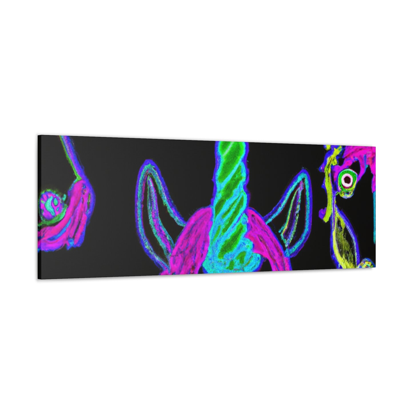 Vibrant Neon Magic. NEON Unicorns Art Canvas