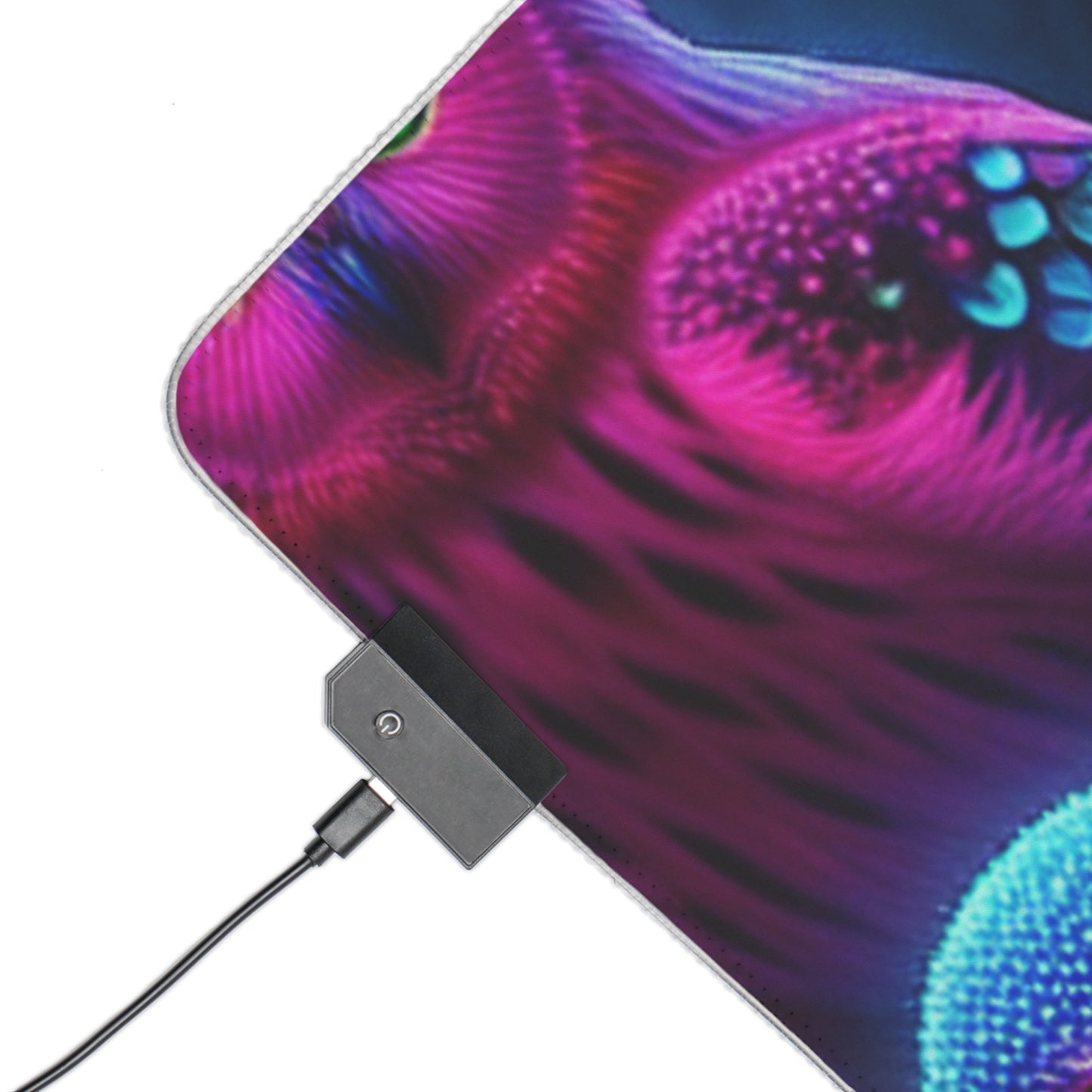 "Neon Nocturne" NEON Owls Art LED Mousepad