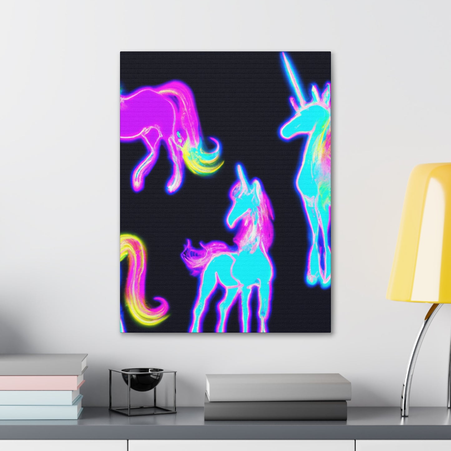 "Neon Magic" NEON Unicorns Art Canvas