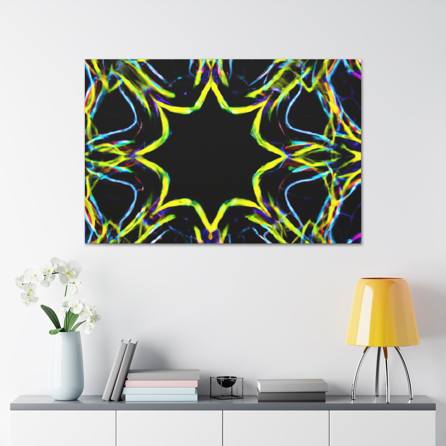 Vivid Neon Dreams of Infinity. Trippy Infinity Patterns Art Canvas