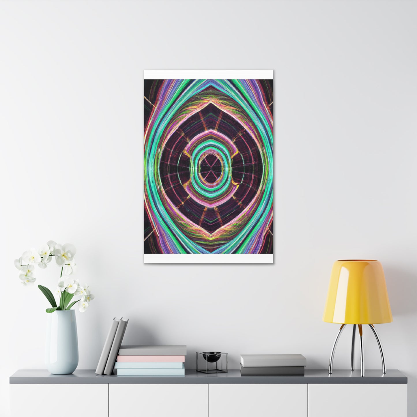 Electric Cosmic Confetti. Trippy Infinity Patterns Art Canvas