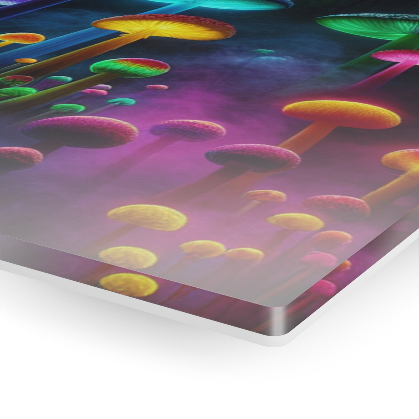 Neon Fungal Fusion. Mushrooms 1/4" Glossy Acrylic Art