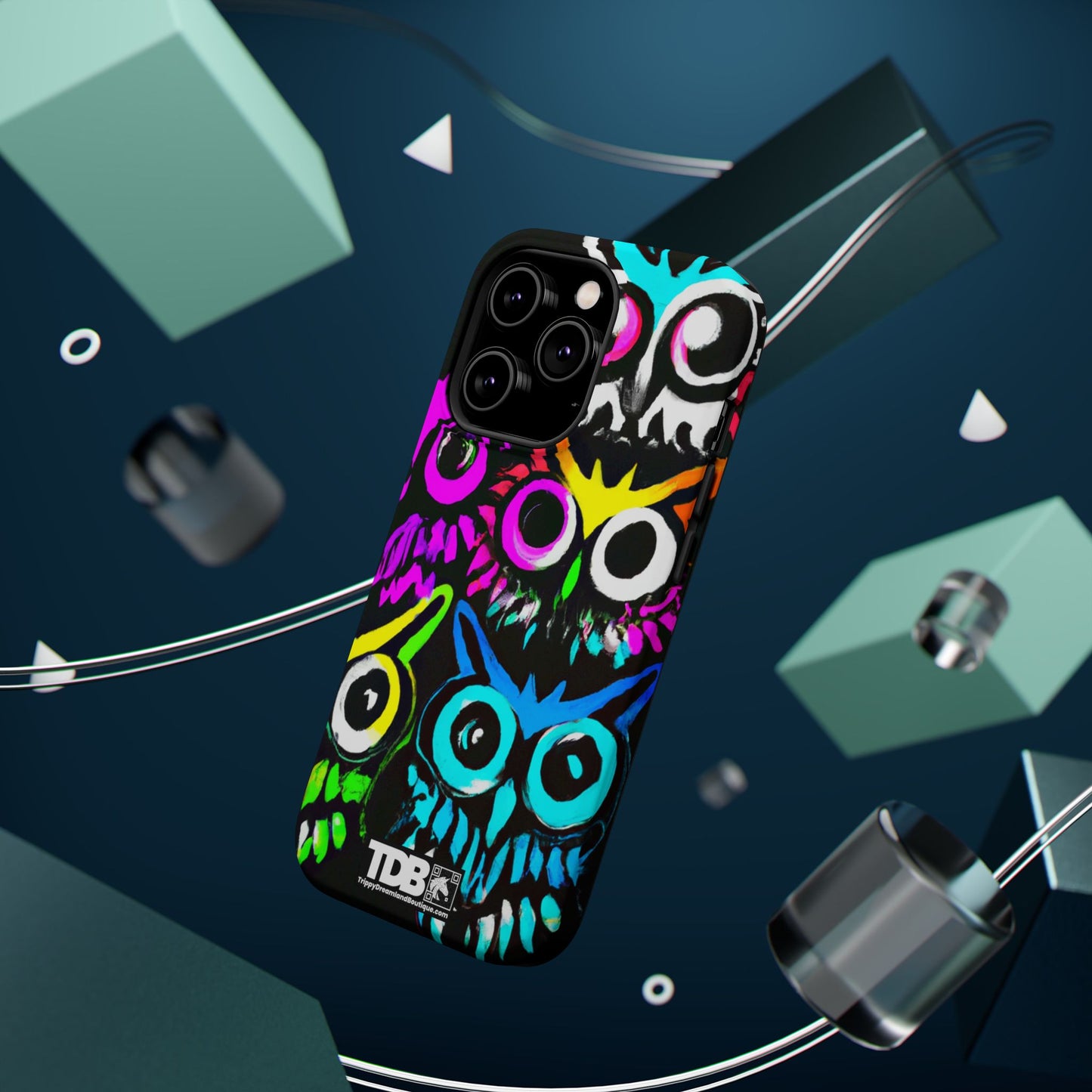 TDB iPhone Magnetic Tough Case - Psychedelic Rave Owl Design