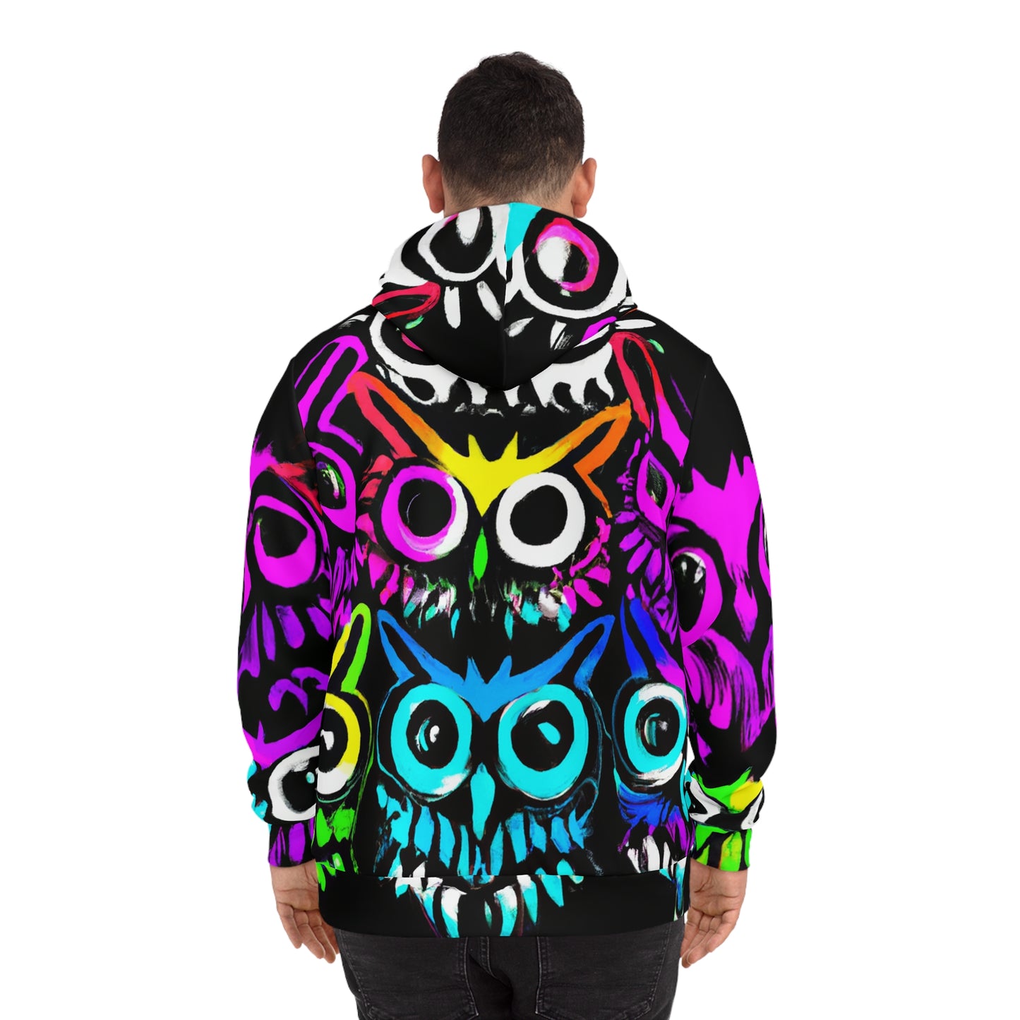 "Owl Enchanted Neon Skies" - NEON Owls AOP Hoodie