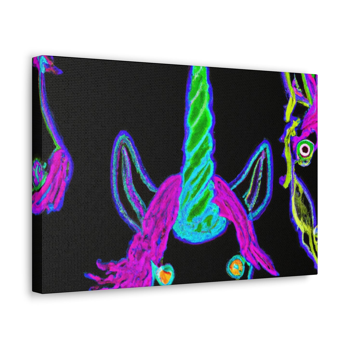 Vibrant Neon Magic. NEON Unicorns Art Canvas