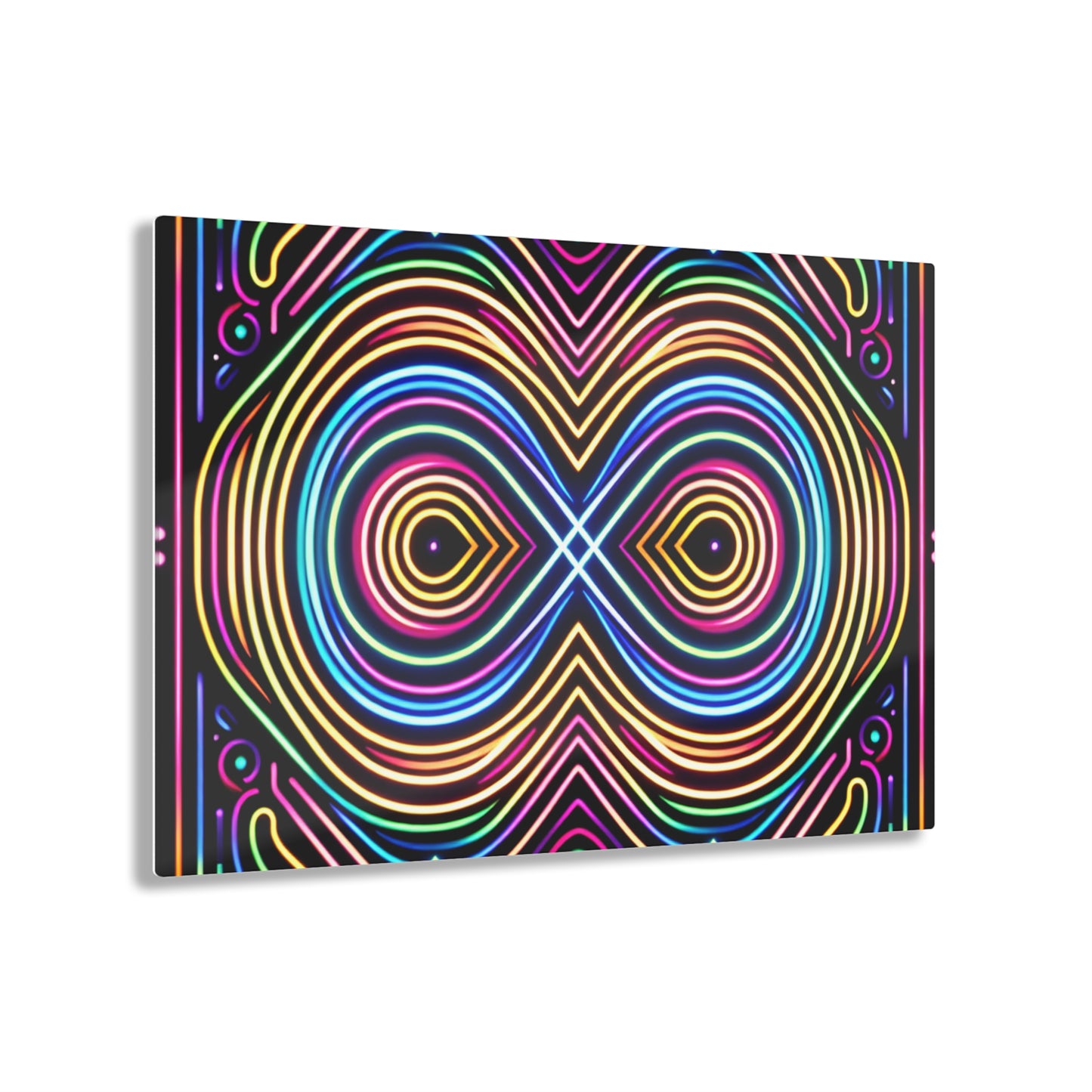 Neon Infinity Fantasia. Trippy infity Pattern 1/4" Glossy Acrylic Art