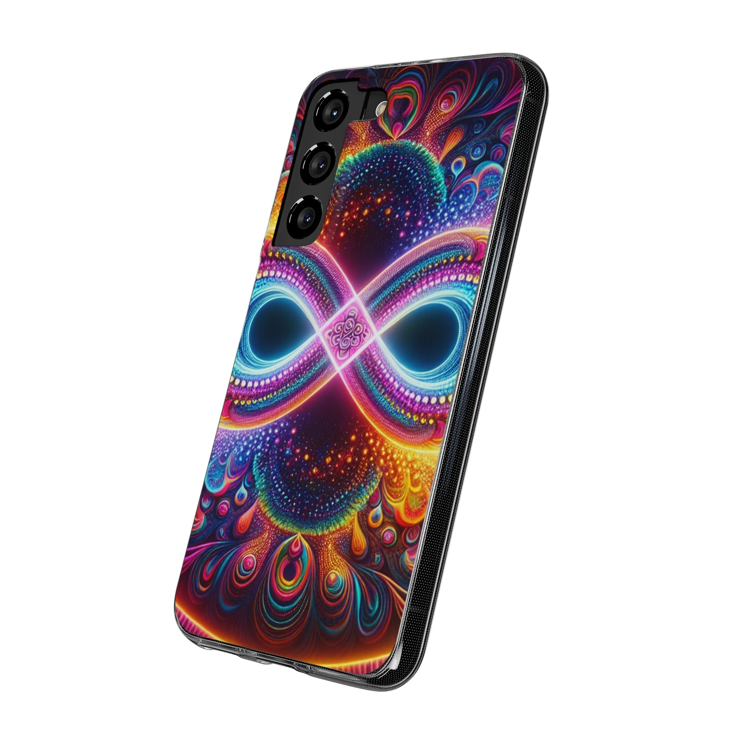 "Neon Psychedelic Infinity" Infinity Patterns Art Polycarbonate Phone Case