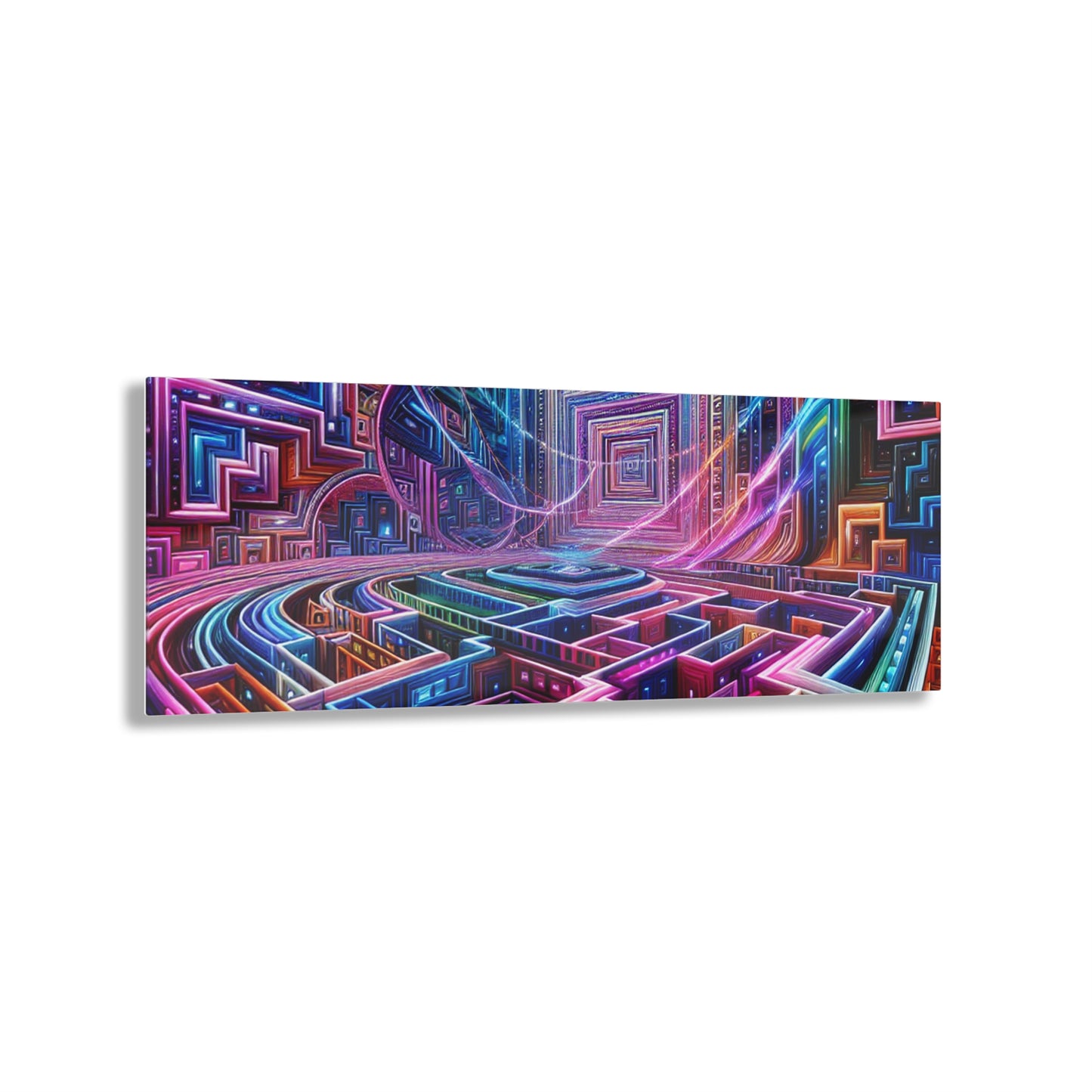 Neon Liminiscence Trippy infity Pattern 1/4" Glossy Acrylic Art