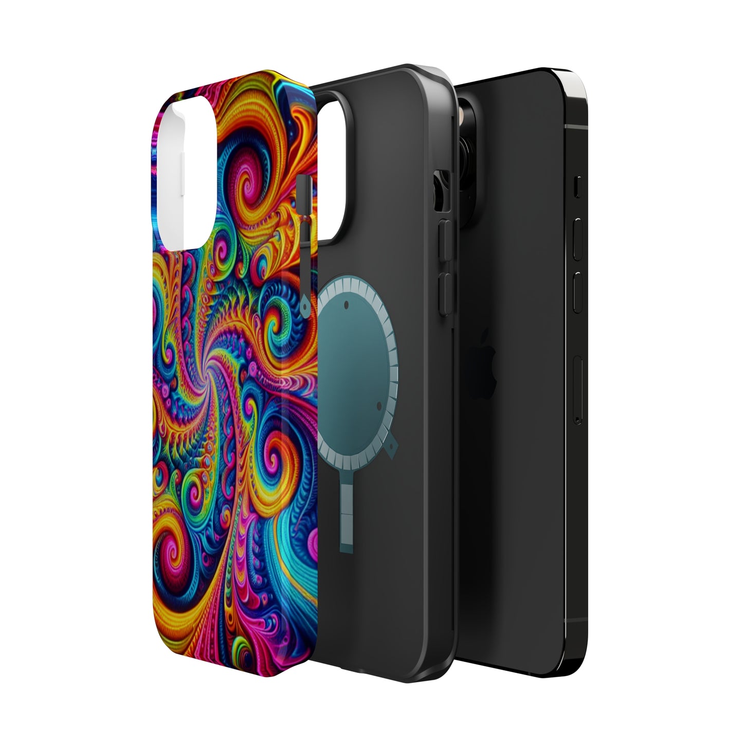 Trip-Infinite Radiance Neon Trippy Infinity Patterns Premium Art Magsafe Magnet Tough IPhone 13 14 15 Pro Plus Max and Mini in Matte and Glossy Phone cases