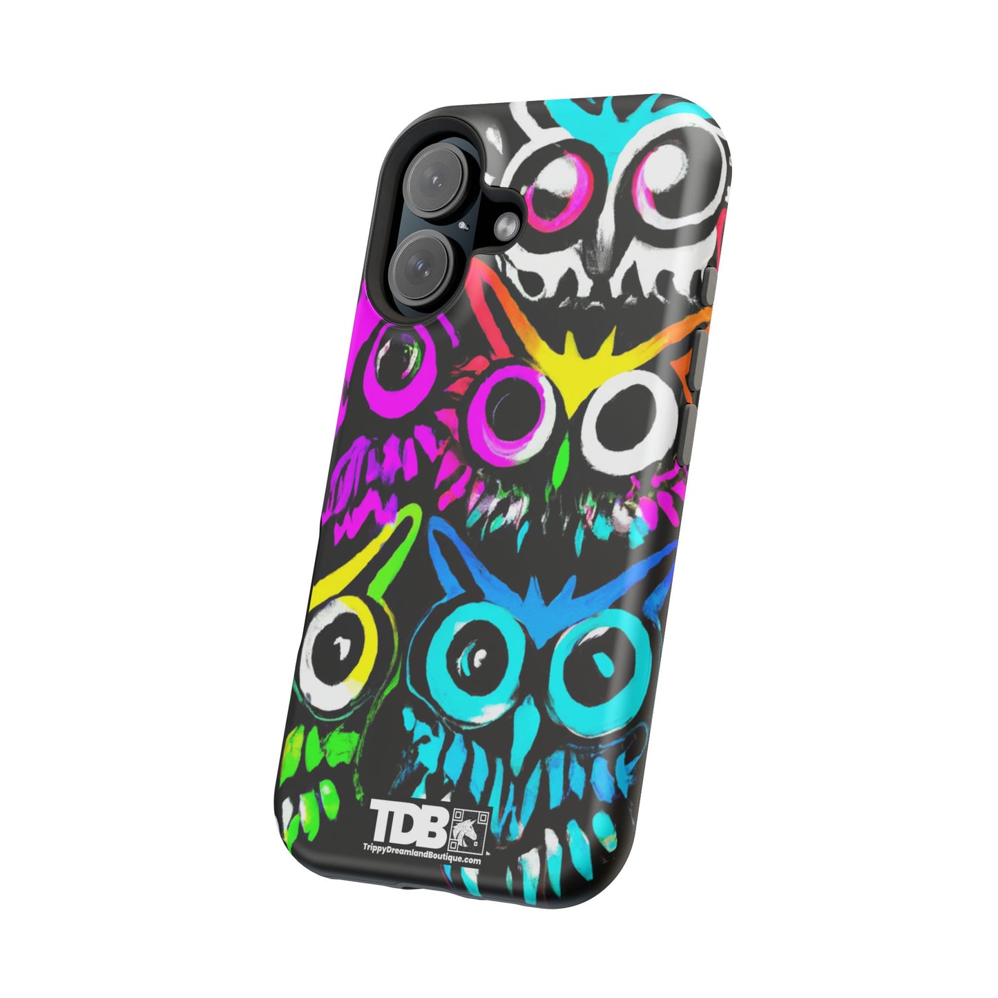 TDB iPhone Magnetic Tough Case - Psychedelic Rave Owl Design