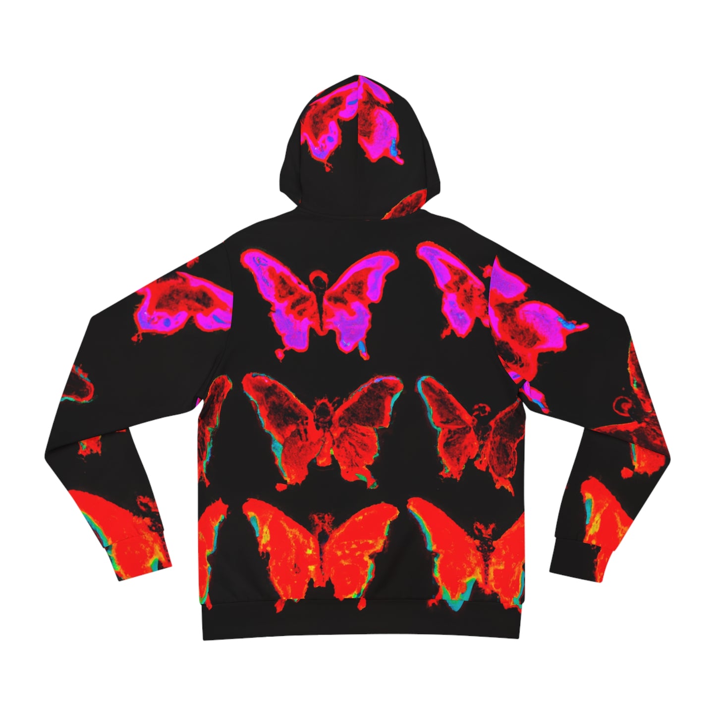 "Neon Nectar: A Butterfly's Flight" - Butterflies AOP Hoodie