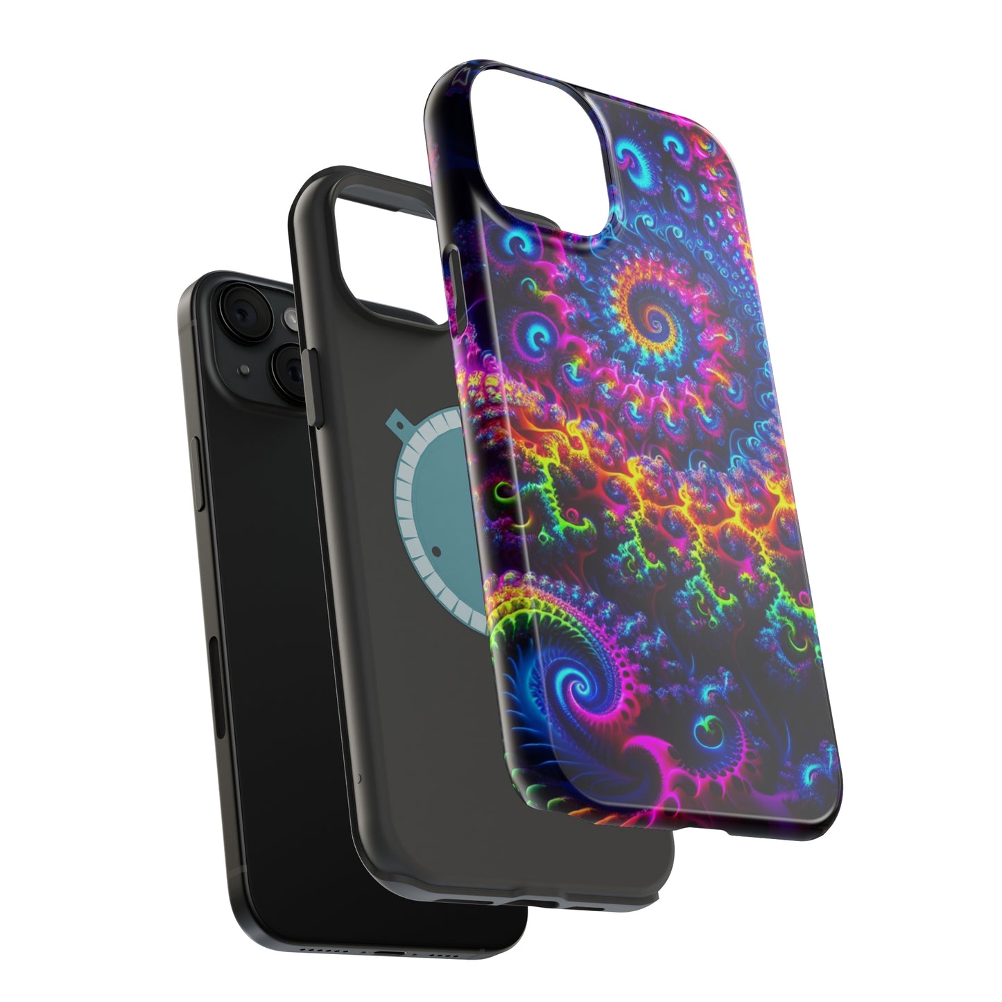 Twilight Infinyscape Neon Trippy Infinity Patterns Premium Art Magsafe Magnet Tough IPhone 13 14 15 Pro Plus Max and Mini in Matte and Glossy Phone cases