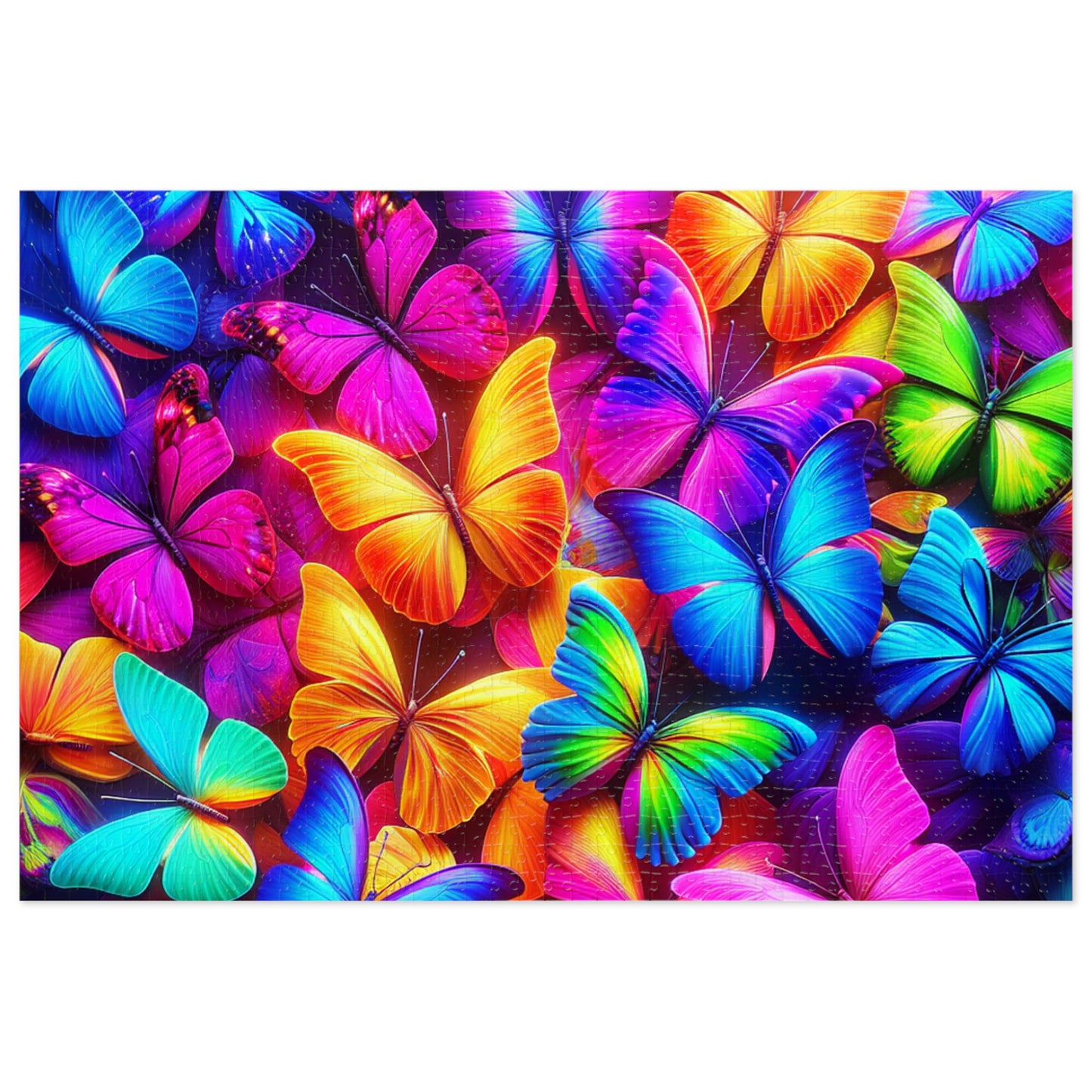 Neon Flutter. - Neon Butterflies Puzzle30, 110, 252, and 1000 Pieces