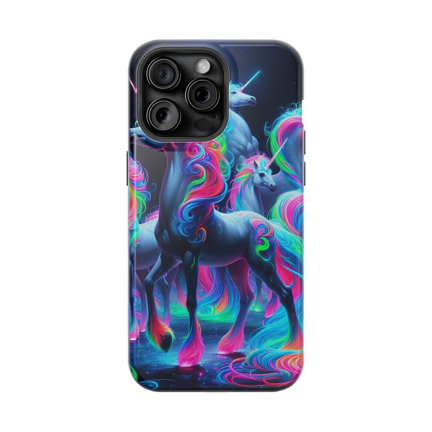 Neon Unicorn Prism. Neon Unicorns Premium Art Magsafe Magnet Tough IPhone 13 14 15 Pro Plus Max and Mini in Matte and Glossy Phone cases