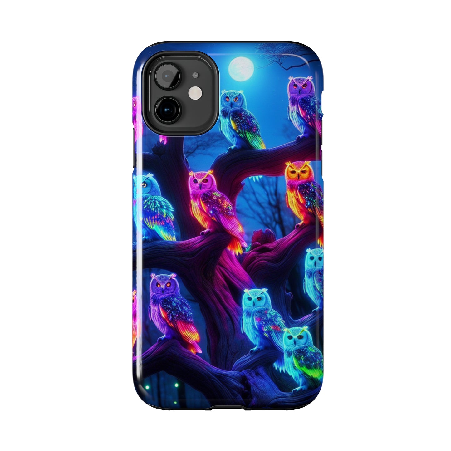 "Neon Nocturne" NEON Owls Tough Phone Case