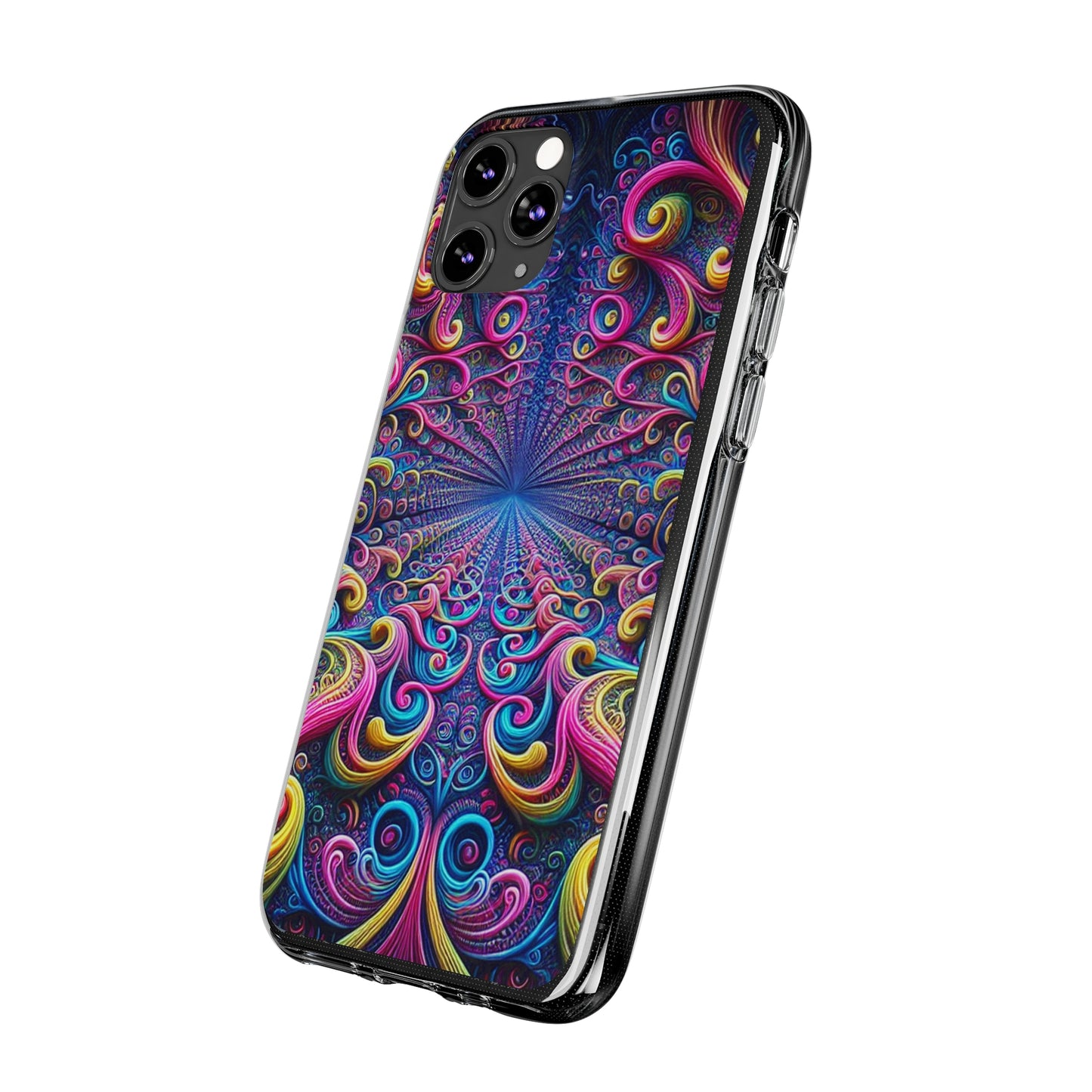 Neon Infinity Dreamscape. Infinity Patterns Art Polycarbonate Phone Case