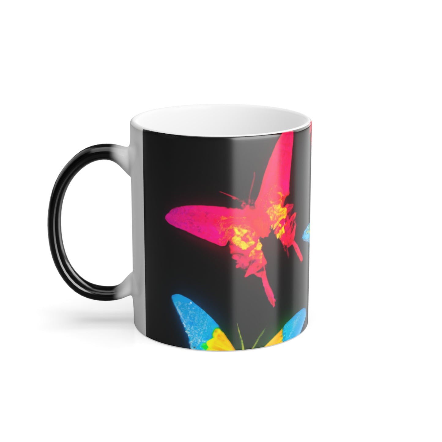 "Electric Butterfly Radiance" Neon Butterflies 11oz Color Morphing Mug