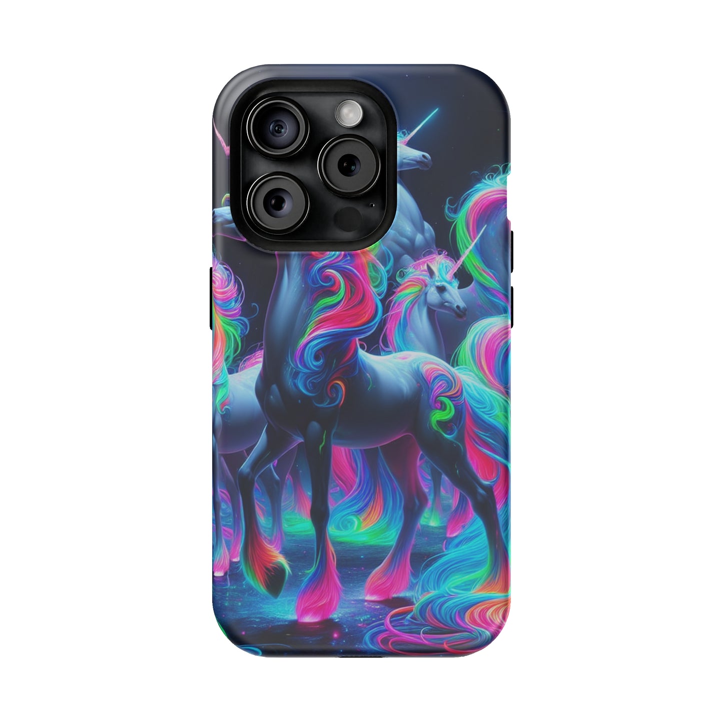 Neon Unicorn Prism. Neon Unicorns Premium Art Magsafe Magnet Tough IPhone 13 14 15 Pro Plus Max and Mini in Matte and Glossy Phone cases