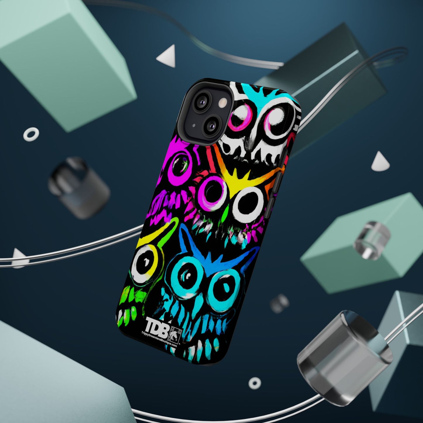 TDB iPhone Magnetic Tough Case - Psychedelic Rave Owl Design