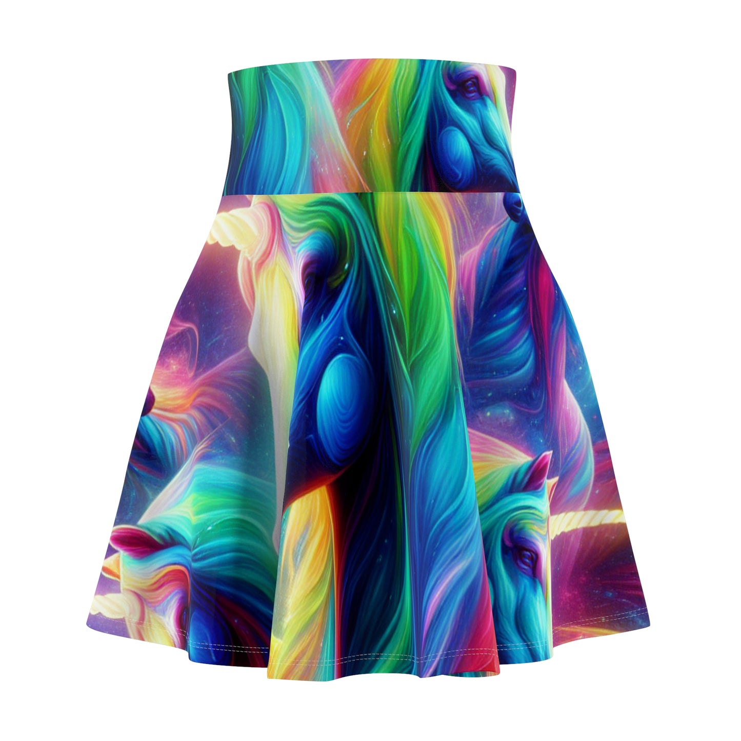 "Illuminated Mysticism" -NEON Unicorns Woman' Skater Skirt