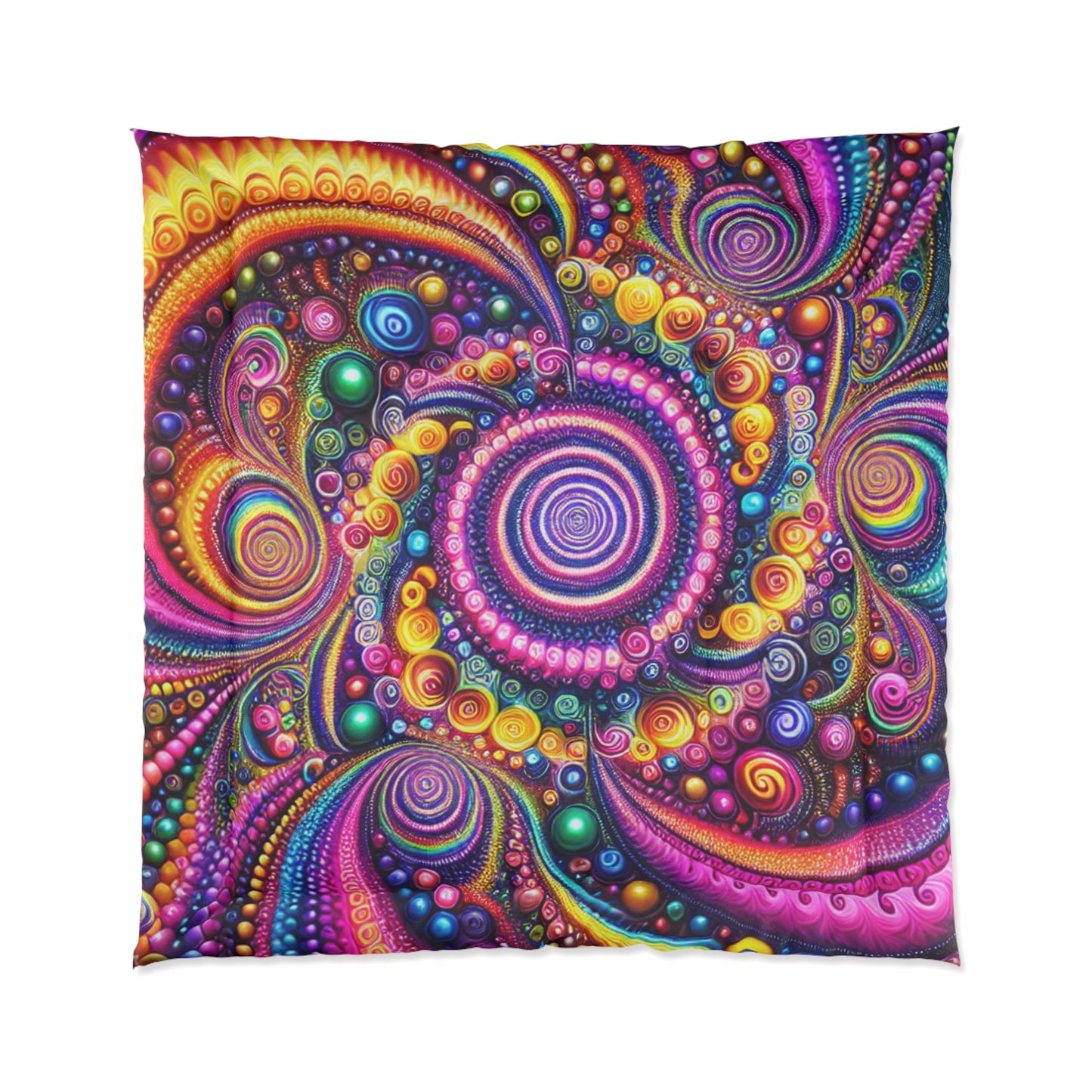 "Infinite Neon Dreamscape" Trippy Infinity Patterns Comforter Blanket