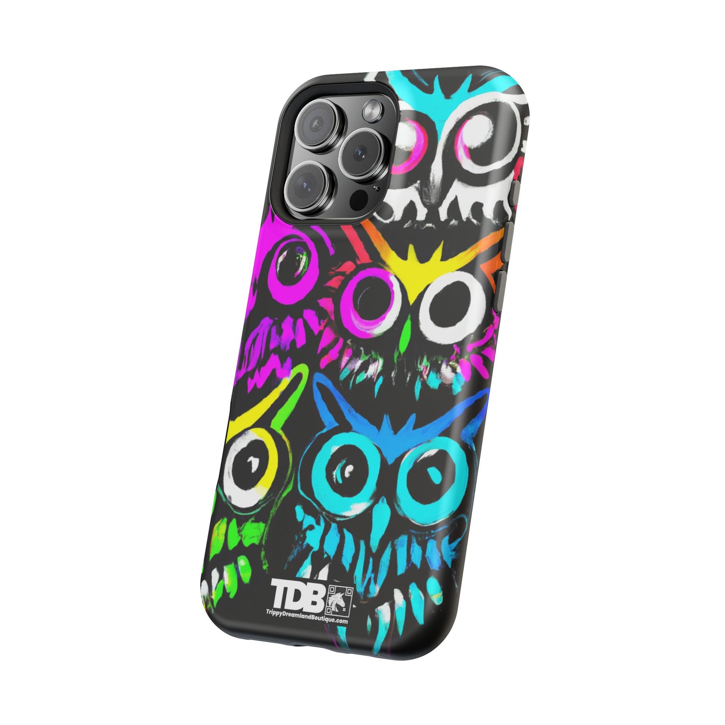 TDB iPhone Magnetic Tough Case - Psychedelic Rave Owl Design