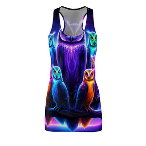 Neon Night Owls. Neon Owls Racerback Dress
