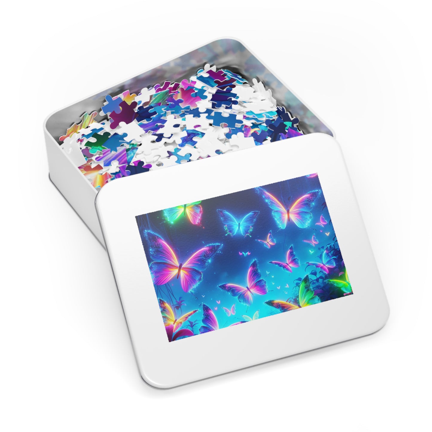 Neon Flight. - Neon Butterflies Puzzle30, 110, 252, and 1000 Pieces