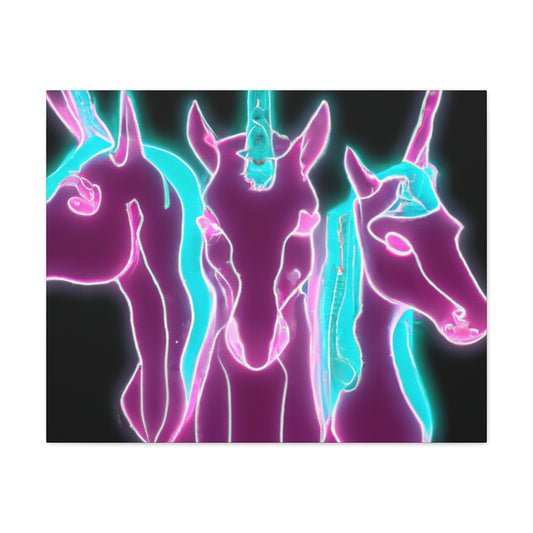"Neon Unicorn Posse" NEON Unicorns Art Canvas