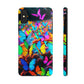 "Neon Butterfly Mural" NEON Butterflies Tough Phone Case Iphone 6 7 8 9 10 11 12 13 14 SE X XR XS Pro Max Mini Plus