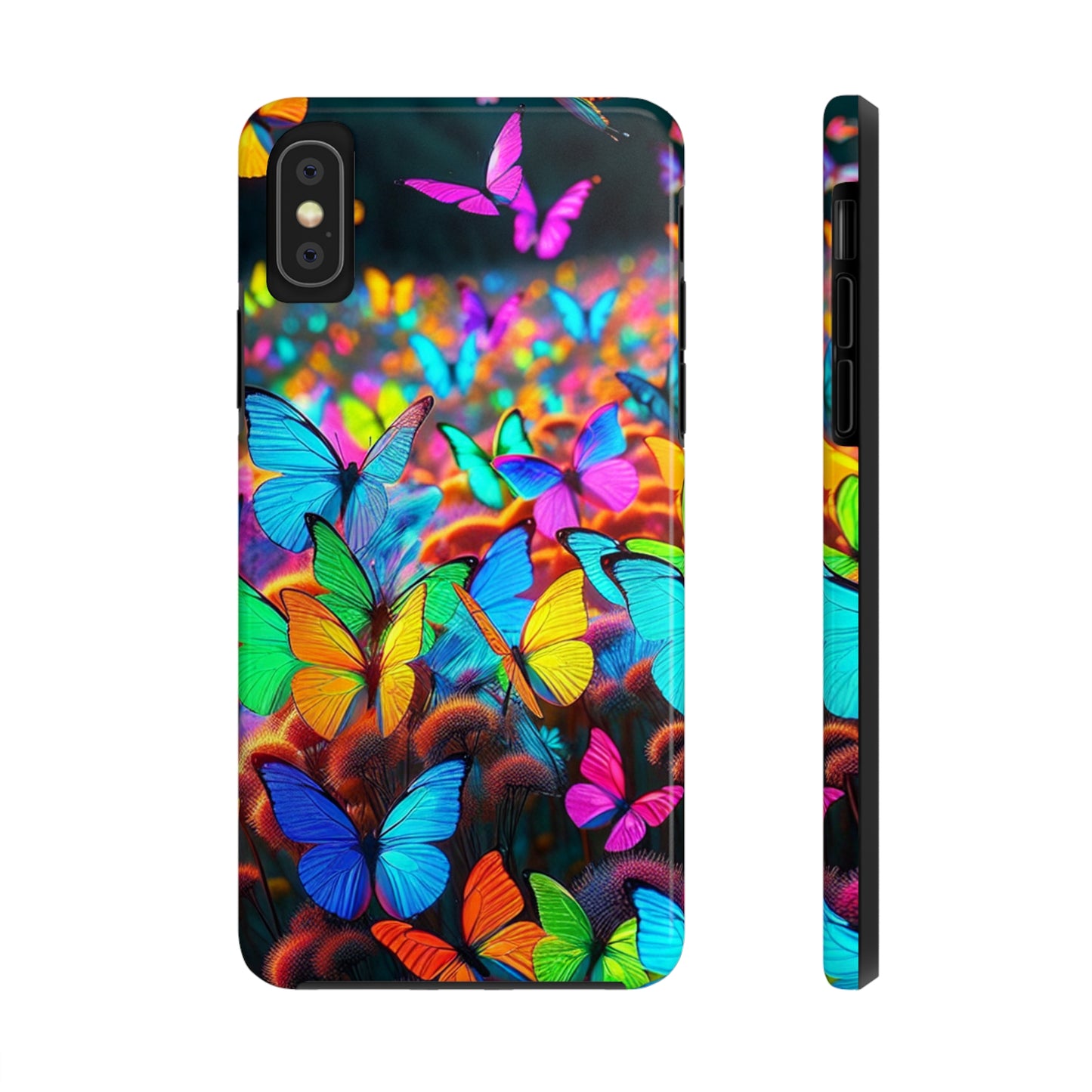 "Neon Butterfly Mural" NEON Butterflies Tough Phone Case Iphone 6 7 8 9 10 11 12 13 14 SE X XR XS Pro Max Mini Plus