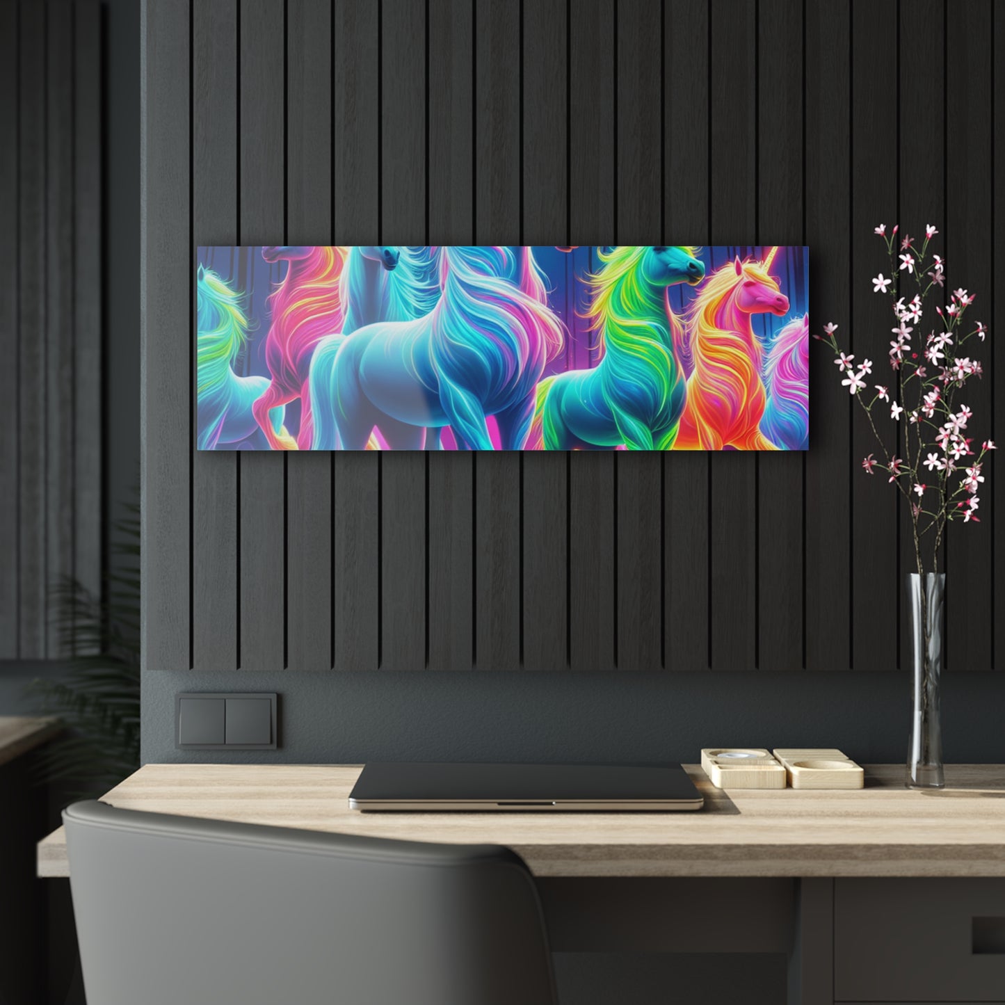 Neon Mystical Unicorns NEON Unocrons Art 1/4" Glossy Acrylic Art
