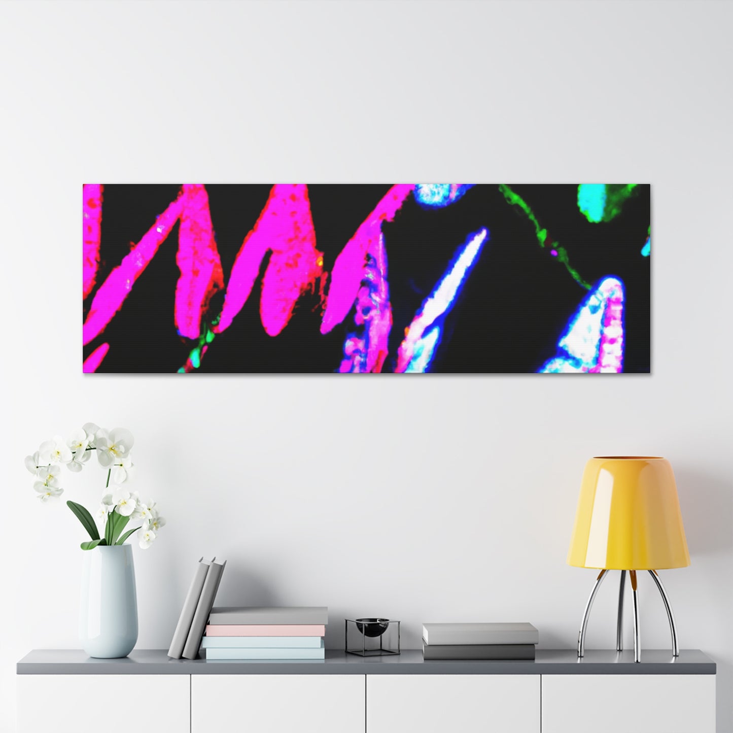 "Neon-Butterfly Prism" Neon Butterflies  Art Canvas
