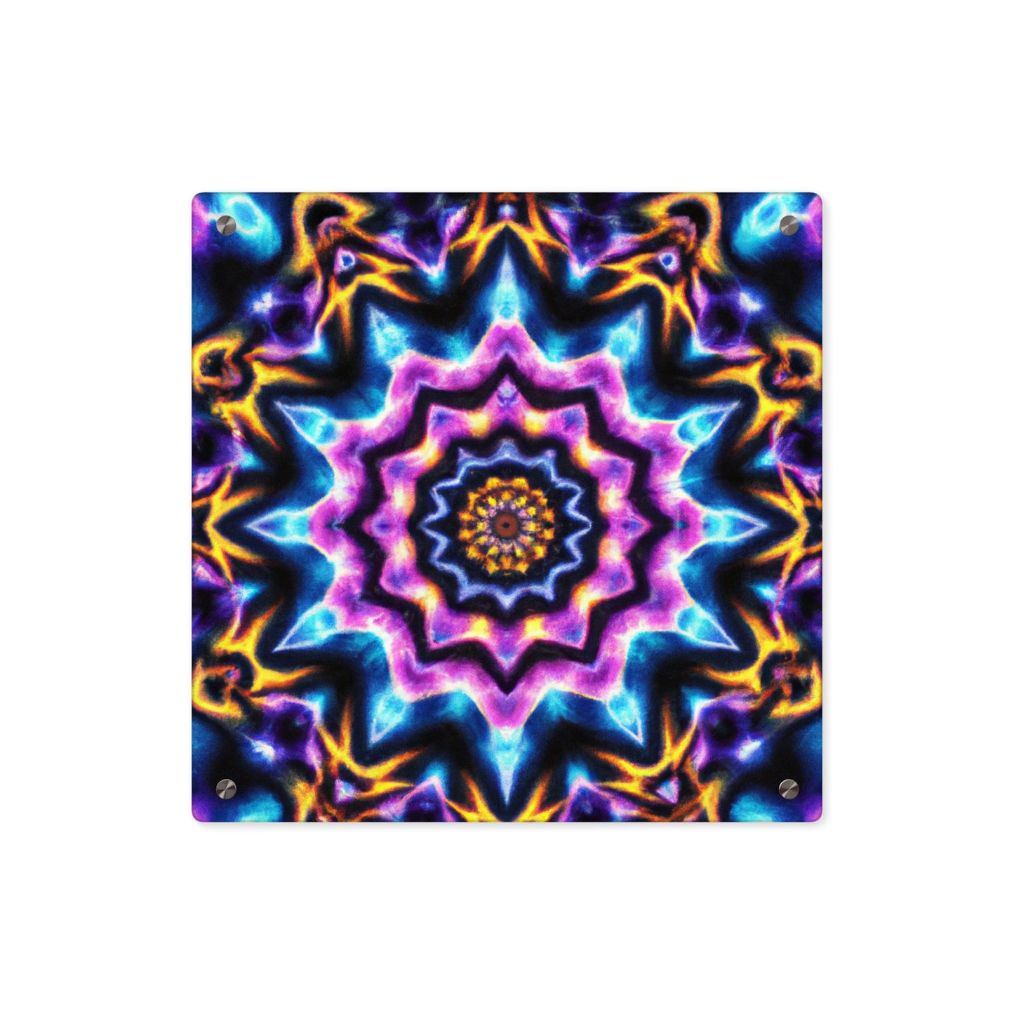 Interdimensional Spectrum Splatter Trippy Infinity Patterns Acrylic Art Panel