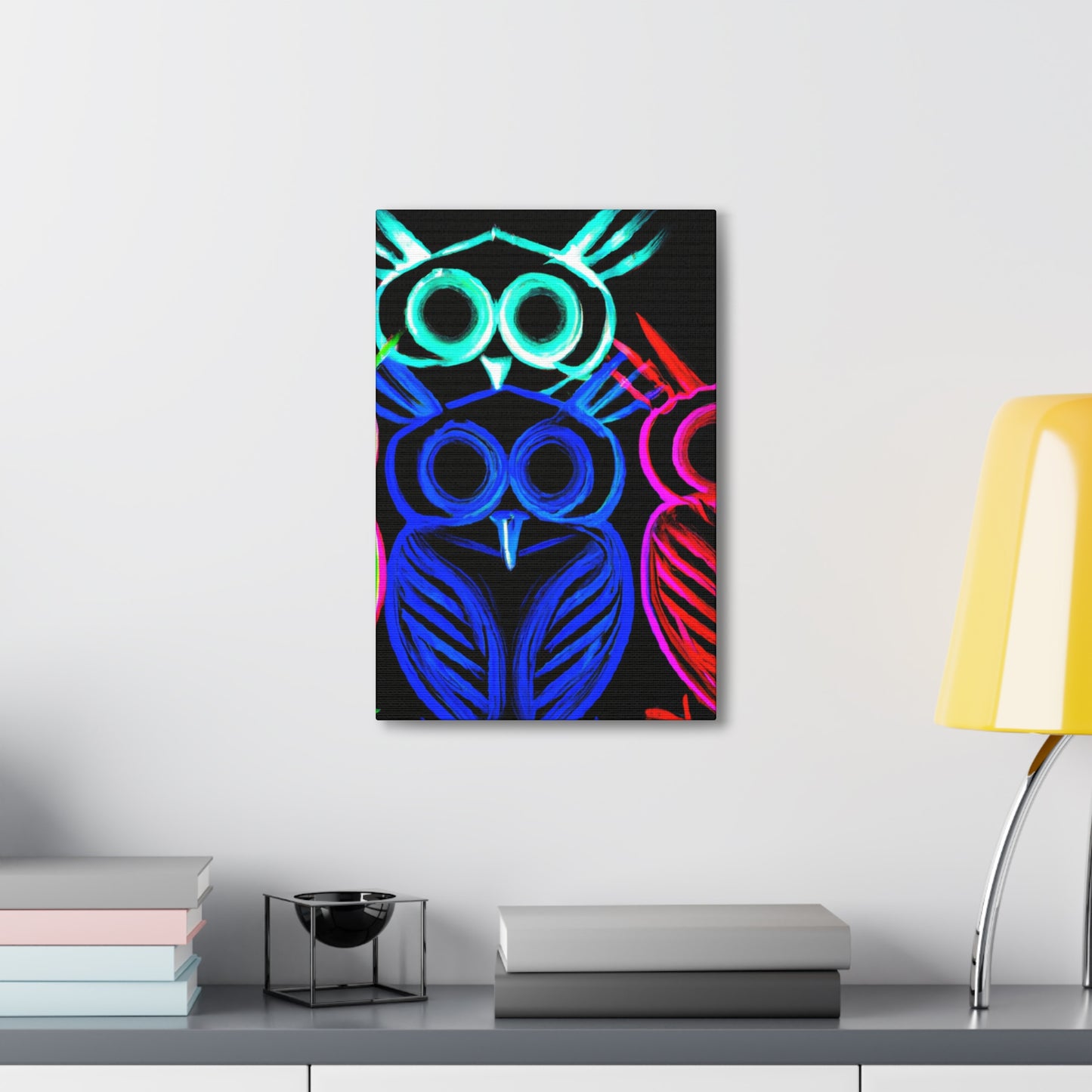 Neon Night Owls. NEON Owls Art Canvas