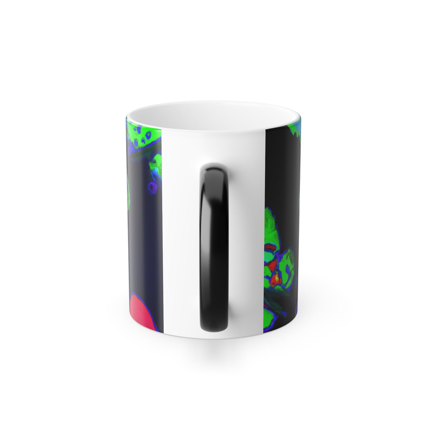 Neon Harmony Garden. Mushrooms & Butterflies 11oz Color Morphing Mug