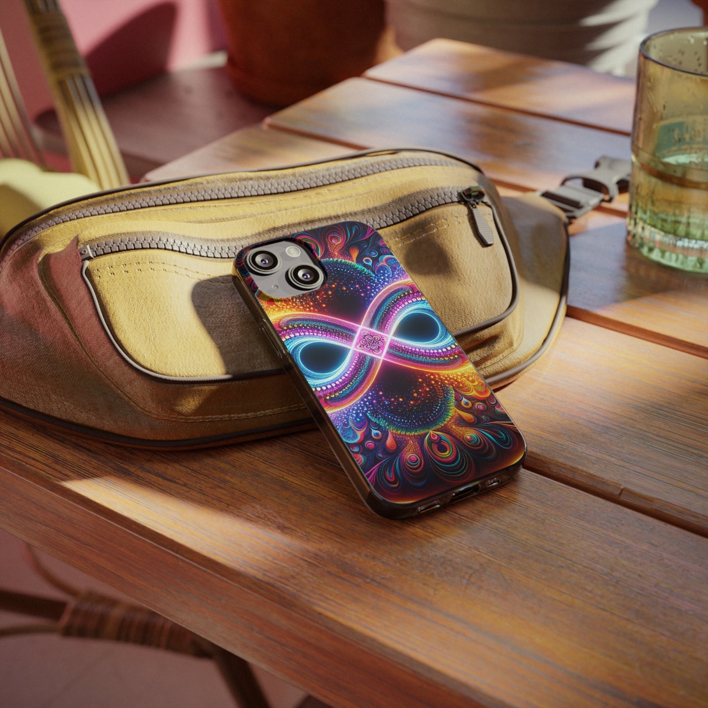"Neon Psychedelic Infinity" Infinity Patterns Art Polycarbonate Phone Case