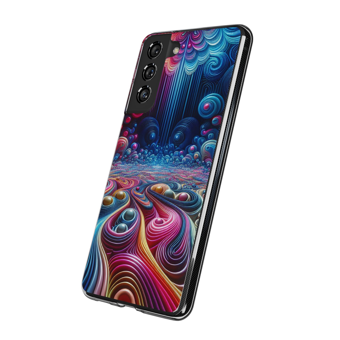 Mesmerizing Neon Infinity Infinity Patterns Art Polycarbonate Phone Case Samsung Galaxy s21 s22 Google Pixel 6 Iphone 11 12 13 14 Pro Max Mini Plus